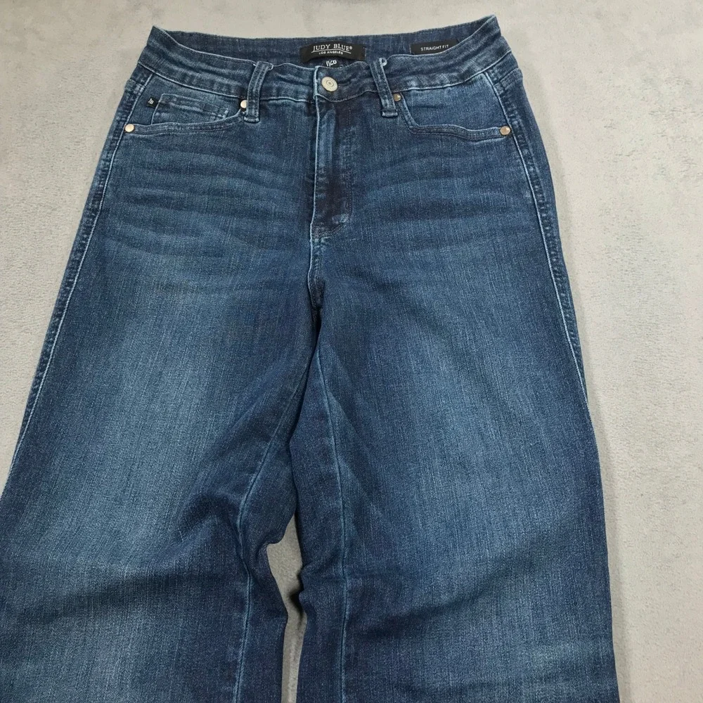 Judy Blue High Rise Straight Fit Dark Wash Jeans Size 7/28 Blue Denim